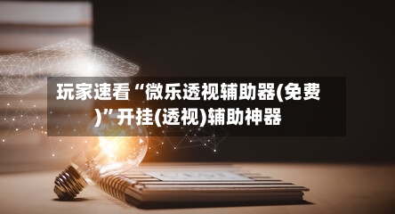 玩家速看“微乐透视辅助器(免费)”开挂(透视)辅助神器-第3张图片