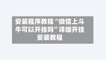安装程序教程“微信上斗牛可以开挂吗”详细开挂安装教程-第2张图片