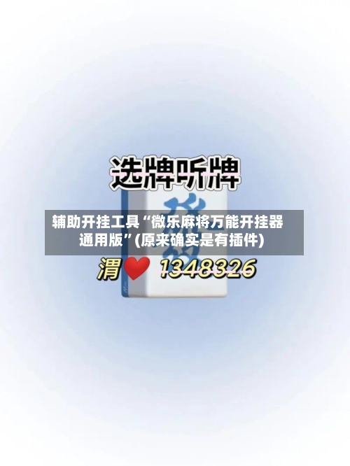 辅助开挂工具“微乐麻将万能开挂器通用版	”(原来确实是有插件)-第2张图片