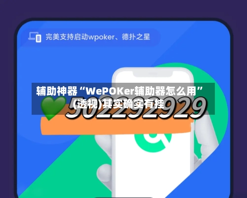 辅助神器“WePOKer辅助器怎么用”(透视)其实确实有挂-第1张图片