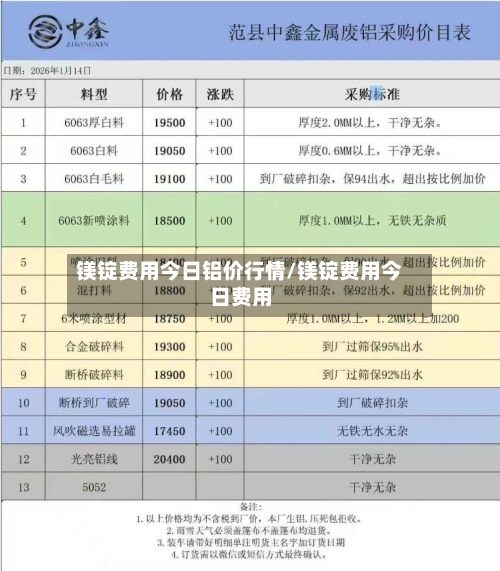 镁锭费用今日铝价行情/镁锭费用今日费用-第3张图片