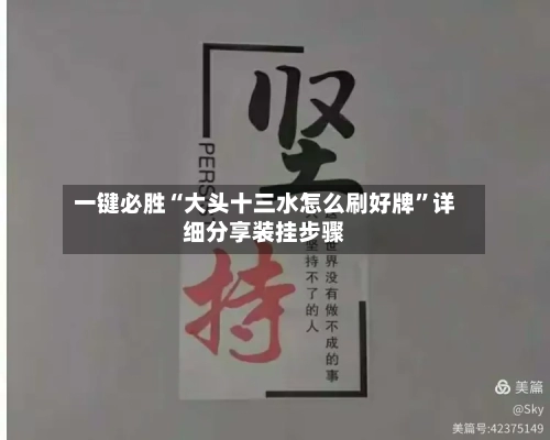 一键必胜“大头十三水怎么刷好牌	”详细分享装挂步骤-第2张图片