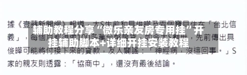 辅助教程分享“微乐亲友房专用挂	”开挂辅助脚本+详细开挂安装教程-第2张图片