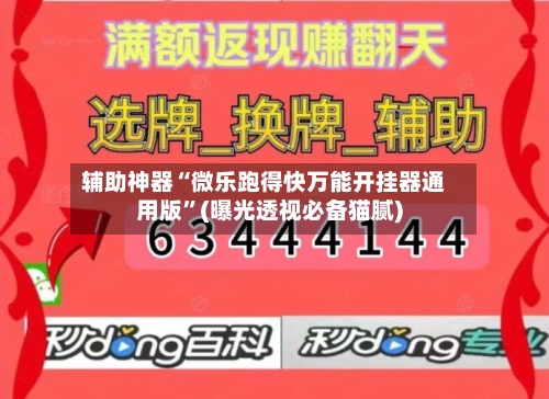 辅助神器“微乐跑得快万能开挂器通用版”(曝光透视必备猫腻)