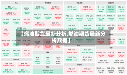 【燃油期货最新分析,燃油期货最新分析数据】