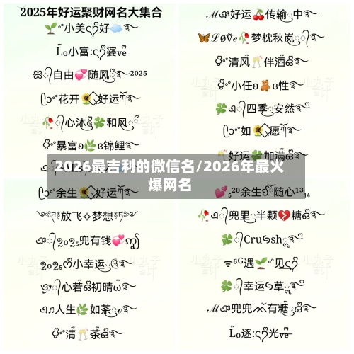 2026最吉利的微信名/2026年最火爆网名