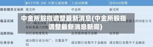 中金所股指调整最新消息(中金所股指调整最新消息新闻)-第2张图片